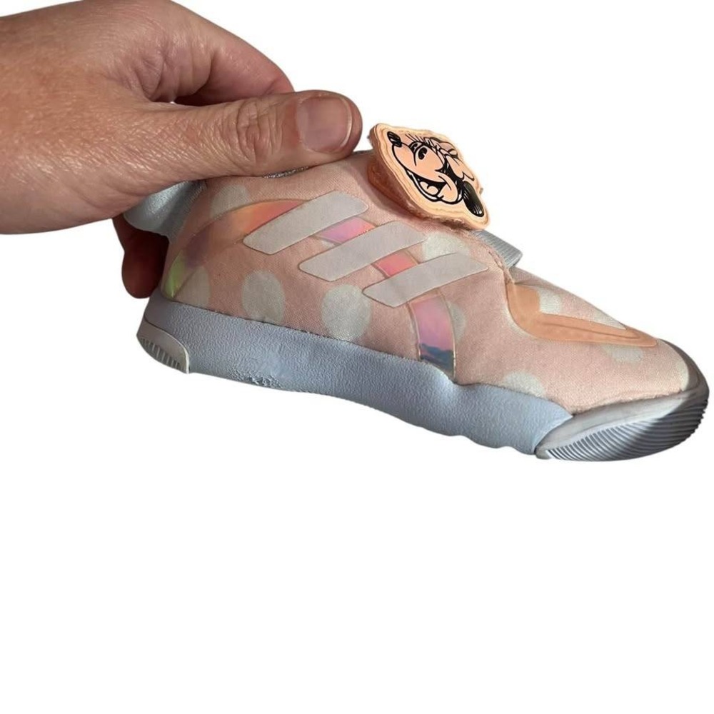 Adidas‎ Minnie Mouse Toddler Shoes 6K Light Pink Peach With No Laces - Picture 3 of 9
